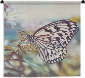 Wandkleed - Wanddoek - Vlinder - Bloemen - Lente - 150x150 cm - Wandtapijt