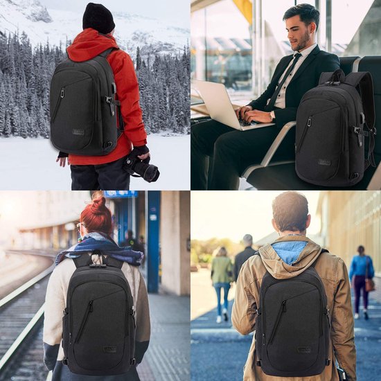 Sac à dos - Sac École Sport Randonnée Voyage Camping - Cartable - noir et gris