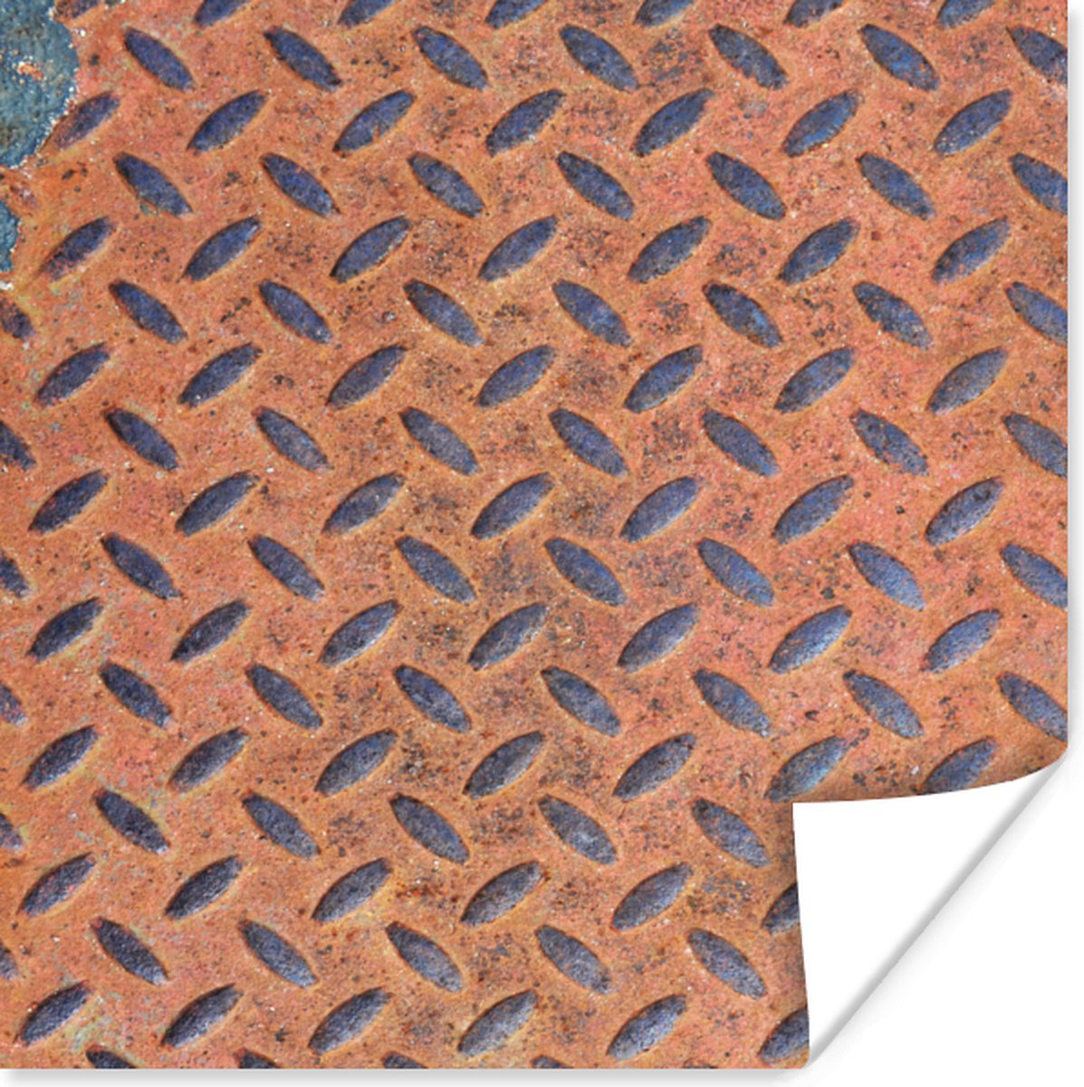 Poster Diamantplaat - Retro - Roest - 75x75 cm
