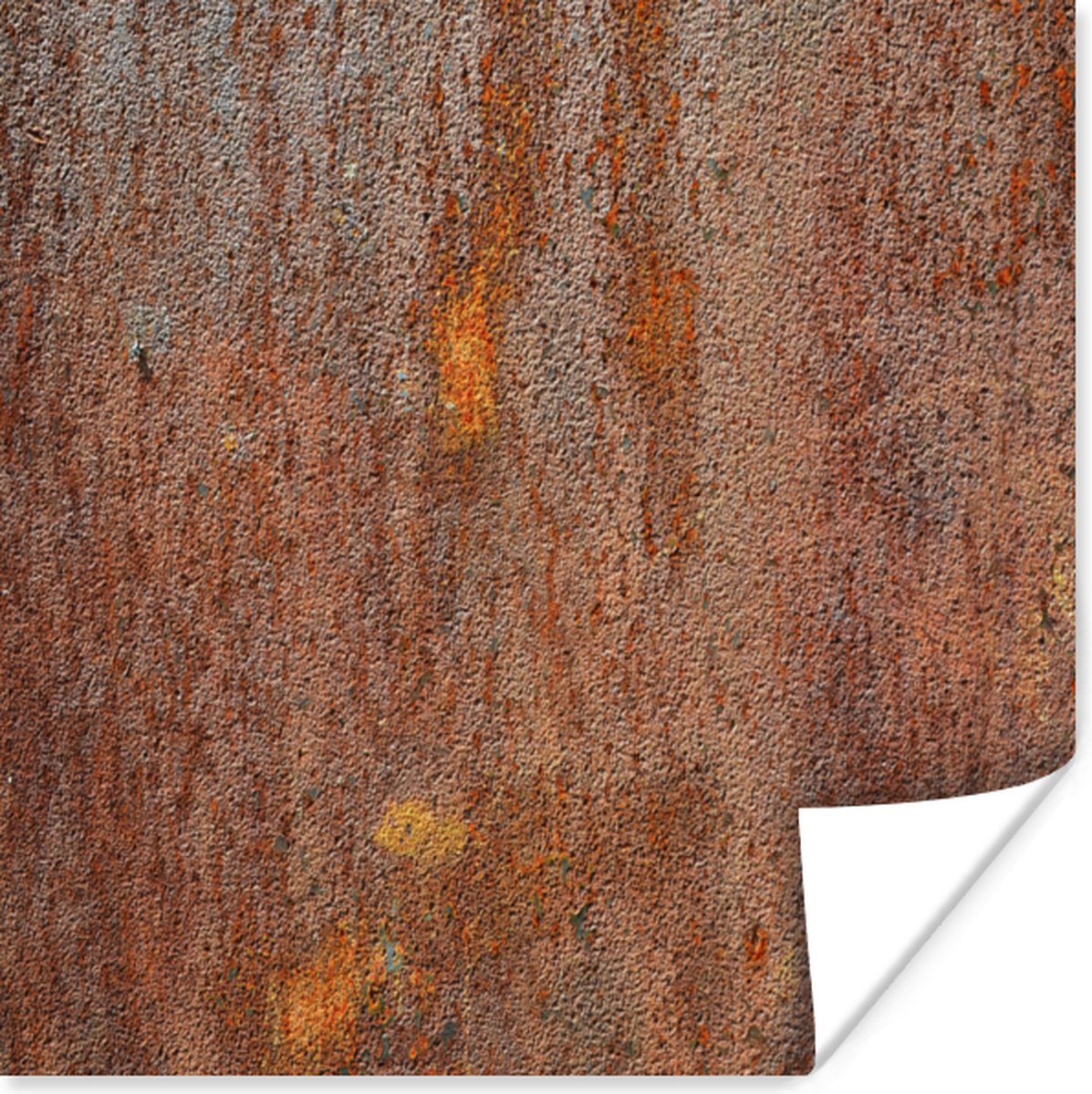 Poster IJzer - Roest - Industrieel - Staal - 75x75 cm