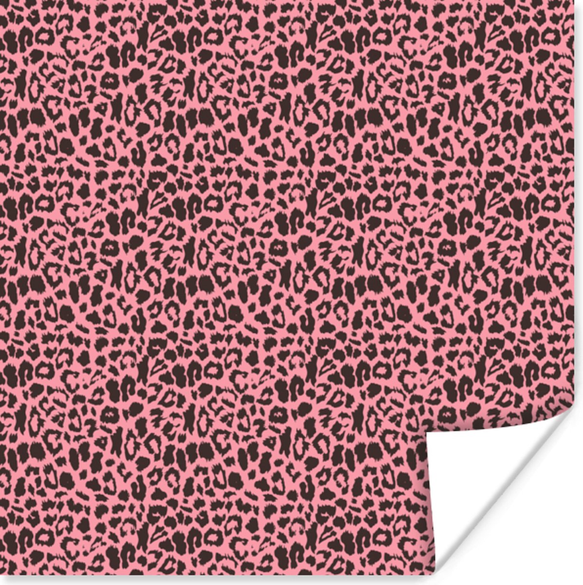 Poster Dierenprint - Roze - Panter - 50x50 cm