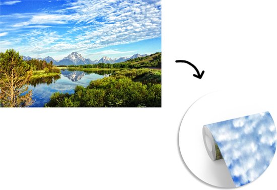 Papier peint Papier peint photo en vinyle - Paysage vert du Wyoming largeur 390 cm x hauteur 260 cm - Tirage photo sur papier peint (disponible en 7 tailles)