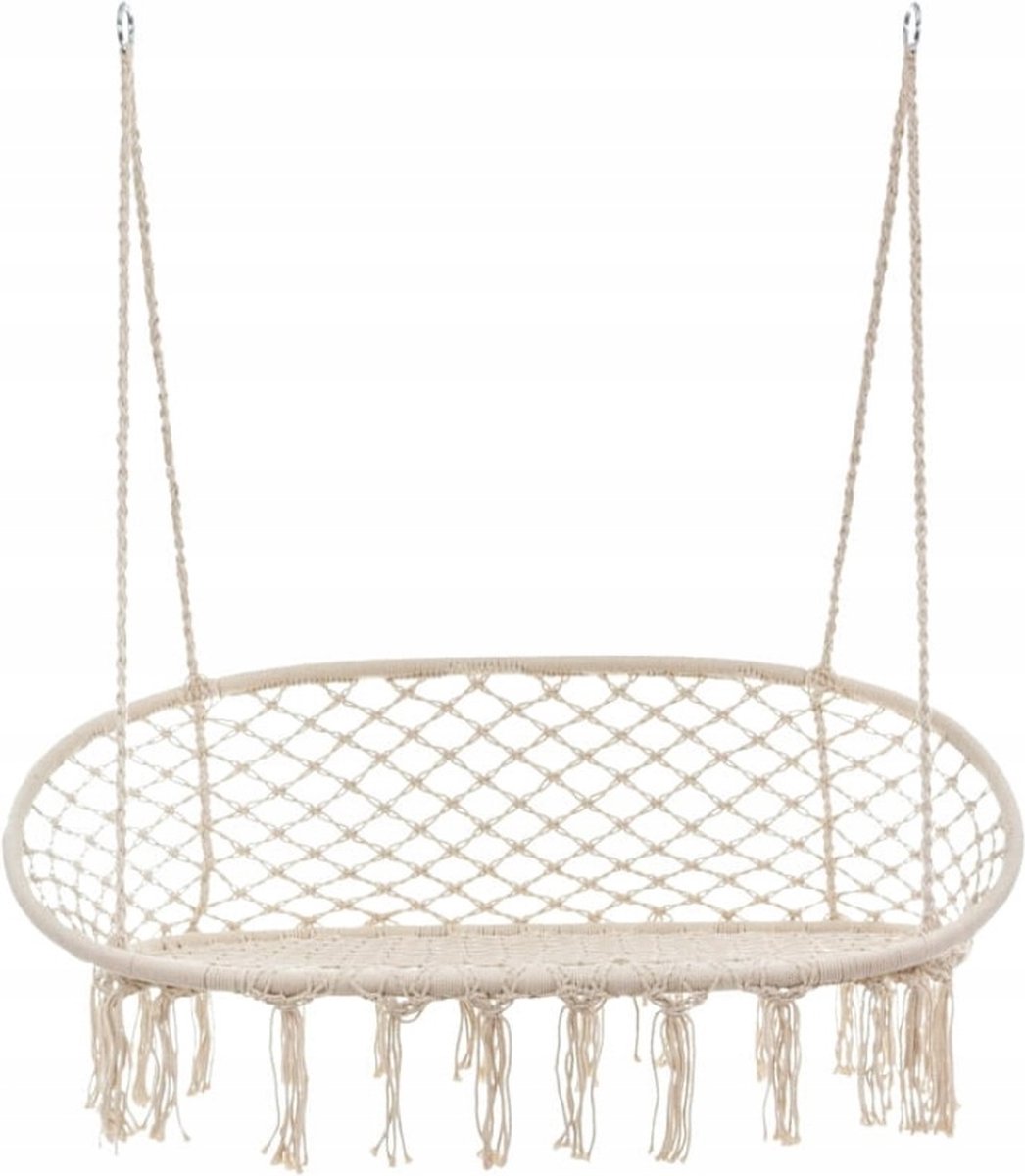 Hangbank schommelbank van metaal met armleuningen 114 cm breed