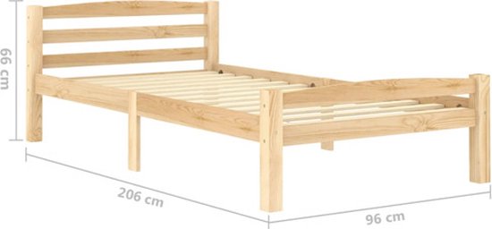 vidaXL Cadre de lit Bois de pin massif 90x200 cm - Cadre de lit - Cadre de lit - Cadre de lit - Cadres de lit
