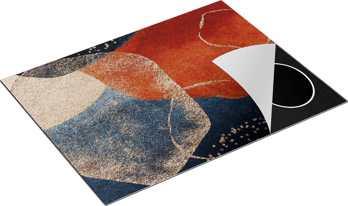 Chefcare Inductie Beschermer Abstracte Kunst van Cirkels - 77x59 cm - Afdekplaat Inductie - Kookplaat Beschermer - Inductie Mat