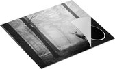 Chefcare Inductie Beschermer Hert in Bos - Zwart Wit - 59x51 cm - Afdekplaat Inductie - Kookplaat Beschermer - Inductie Mat