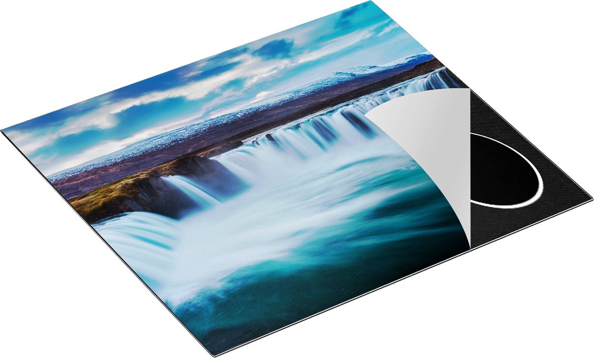Chefcare Inductie Beschermer Watervallen in het Blauw Groene Water - 60x55 cm - Afdekplaat Inductie - Kookplaat Beschermer - Inductie Mat