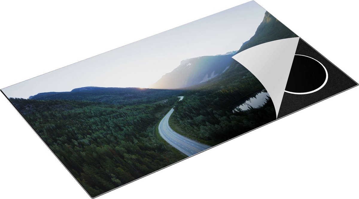 Chefcare Inductie Beschermer Weg Door het Bergen Landschap - 90x55 cm - Afdekplaat Inductie - Kookplaat Beschermer - Inductie Mat