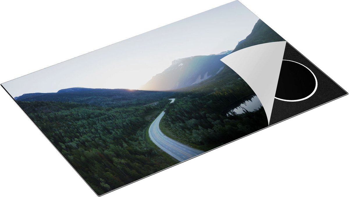 Chefcare Inductie Beschermer Weg Door het Bergen Landschap - 80x52 cm - Afdekplaat Inductie - Kookplaat Beschermer - Inductie Mat