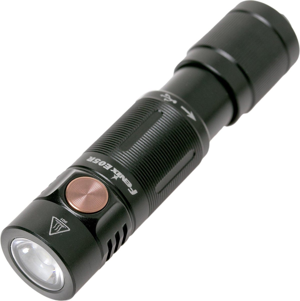 Fenix E05R Zaklamp FEE05R-B Sleutelhangerzaklamp Oplaadbaar Compact Every Day Carry,400 Lumen, Zwart, Aluminium