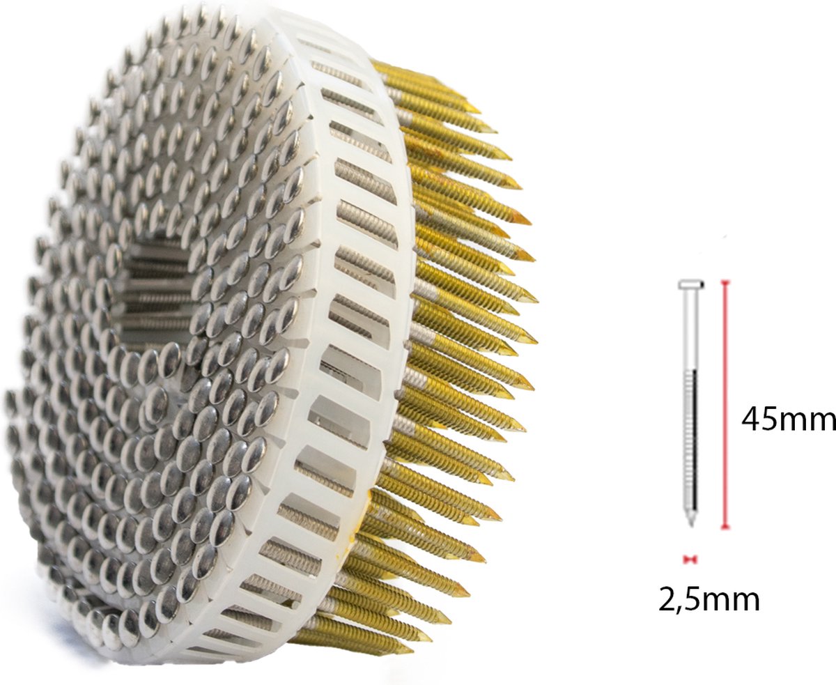Wovar Bolkop Rolnagels RVS A2 | 2.5|2.7 x 45 mm | Rol 200 stuks