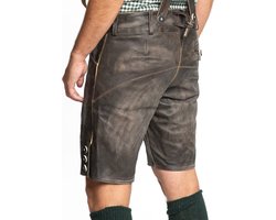 Tannhauser Lederhosen Retro Kort 100% Echt Leder Oktoberfest Heren Lederhosen Man Carnavalskleding Heren - Leer- Maat L