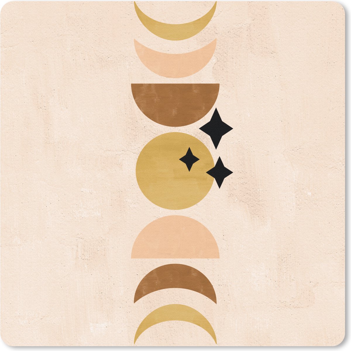 Muismat 30x30 cm - Mousepad Maan - Ruimte - Pastel - Bohemian - Muismatten