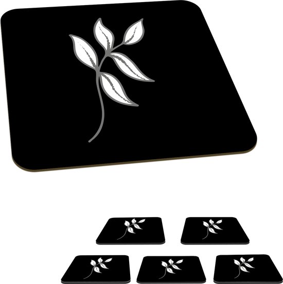 Onderzetters voor glazen - Planten van roze rozen groeien in de natuur - 10x10 cm