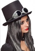 Chapeau steampunk noir avec des lunettes