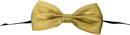 Gouden verkleed vlinderdas/strikje 13.5 cm - Carnaval verkleedkleding accessoires