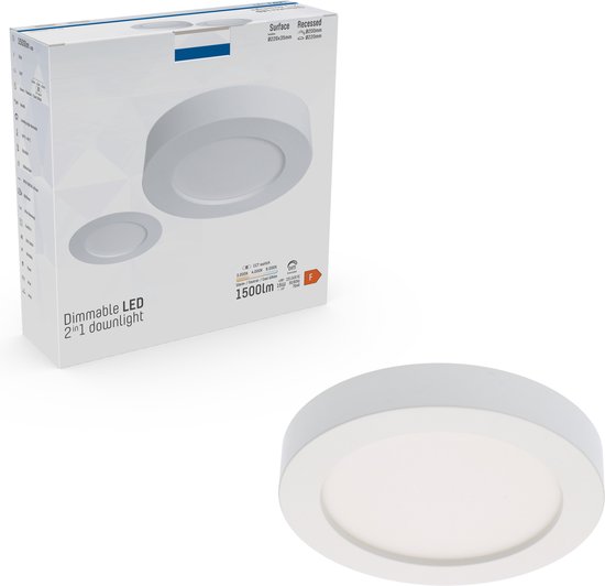 Proventa Inbouw/Opbouw LED Plafondlamp CCT Ø 20 cm rond - Dimbaar - warm en koud wit