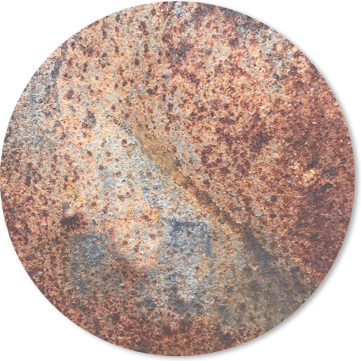 Muismat rond 30x30 cm - Mousepad Plaat - IJzer - Roest print - Ronde muismatten