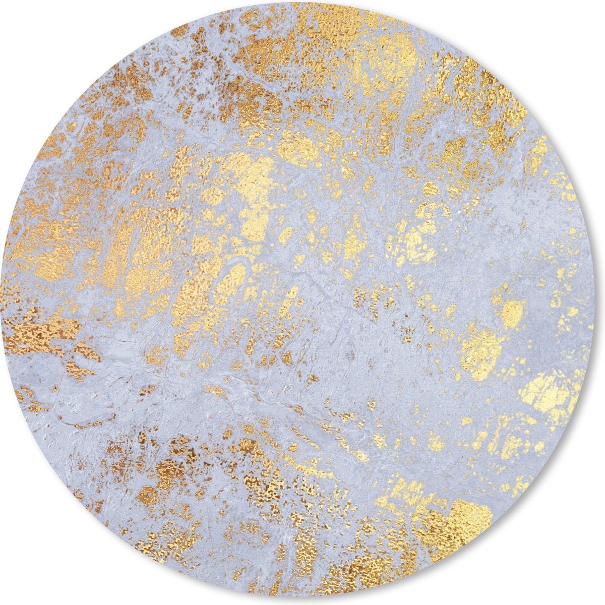 Muismat rond 20x20 cm - Mousepad Marmer - Goud - Grijs - Ronde muismatten