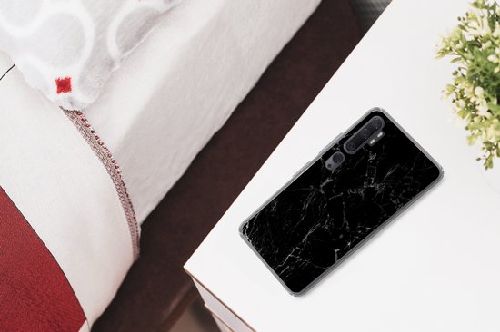 Coque Xiaomi Mi Note 10 Pro - Marbre - Zwart - Natuursteen - Coque de téléphone en Siliconen