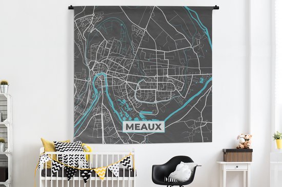 Tapisserie - Tapisserie - France - Carte - Carte - Meaux - Plan de ville - 180x180 cm - Tapisserie