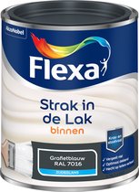 Flexa Strak in de Lak - Watergedragen - Zijdeglans - Grafietblauw / Ral 7016 - 750 ml