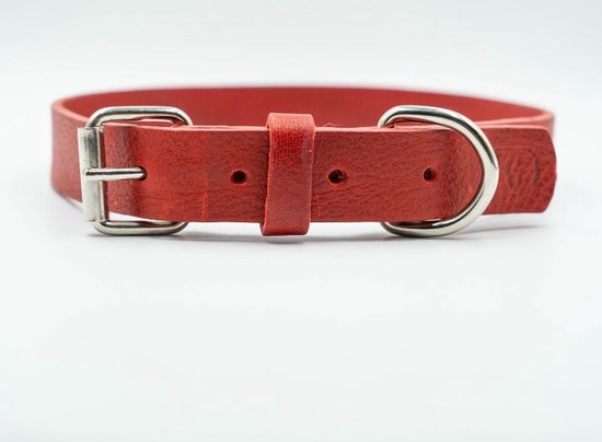 Toelating Regan botsen Boef The Label - Leren halsband voor honden - Halsband - Leer - Rustic rood  - Rood -... | bol.com