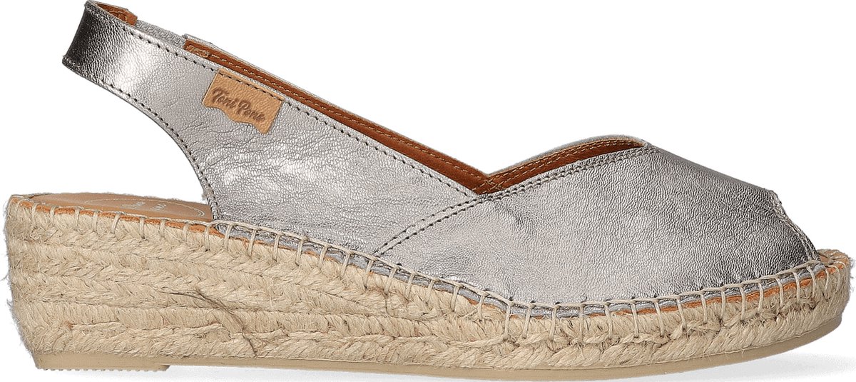 Toni Pons Bernia-P Dames Espadrilles Acer | Zilver | Leer | Maat 45 | BERNIAPacer