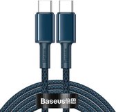 Baseus 2 m USB-C naar USB-C-kabel, gevlochten hoge dichtheid, 100 W, (blauw) CATGD-A03
