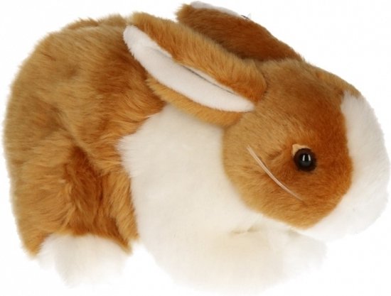Semo Knuffel - konijn - bruin met wit - dieren knuffels - 20 cm | bol