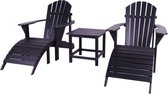 MaximaVida ensemble de chaises de jardin Adirondack en plastique Montréal noir - version luxe