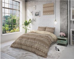 Asian Lace 1-persoons katoen blended dekbedovertrekset 135x200cm taupe