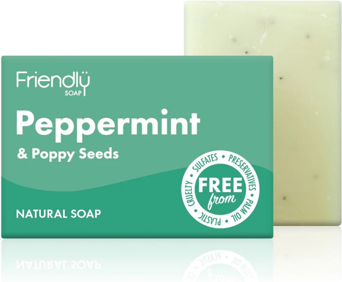 Friendly Soap® | 3 x Peppermint & Poppy Seeds Zeepje | natuurlijke zeep | pepermunt