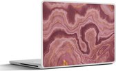 Laptop sticker - 15.6 inch - Agaat - Abstract - Stenen - Roze - 36x27,5cm - Laptopstickers - Laptop skin - Cover