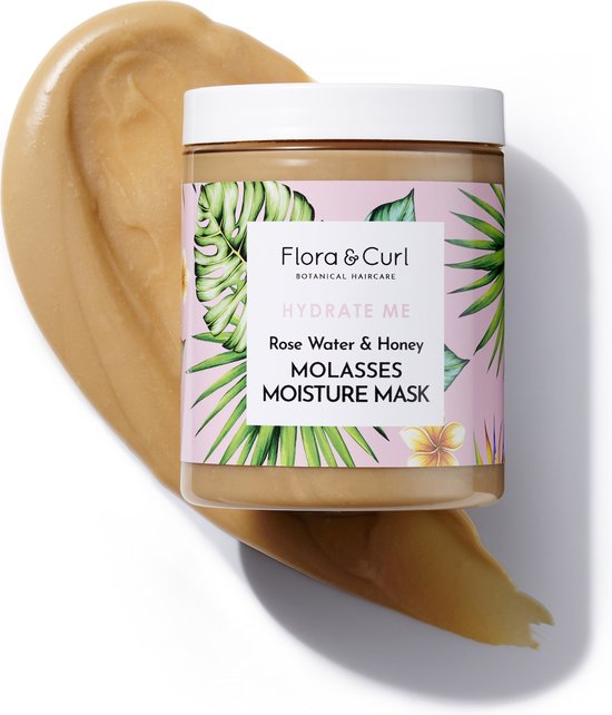 Flora And Curl Hydrate Me Rose Water Y Honey Molasses Moisture Mask