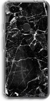 Case Company® - Google Pixel 3a hoesje - Zwart Marmer - Soft Cover Telefoonhoesje - Bescherming aan alle Kanten en Schermrand