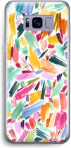 Case Company® - Hoesje geschikt voor Samsung Galaxy S8 hoesje - Watercolor Brushstrokes - Soft Cover Telefoonhoesje - Bescherming aan alle Kanten en Schermrand