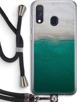 Case Company® - Hoesje met koord geschikt voor Samsung Galaxy A40 hoesje met Koord - Stranded - Telefoonhoesje met Zwart Koord - Bescherming aan alle Kanten en Over de Schermrand
