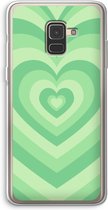 Case Company® - Hoesje geschikt voor Samsung Galaxy A8 (2018) hoesje - Hart Groen - Soft Cover Telefoonhoesje - Bescherming aan alle Kanten en Schermrand