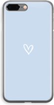 Case Company® - Hoesje geschikt voor iPhone 8 Plus hoesje - Klein Hart Blauw - Soft Cover Telefoonhoesje - Bescherming aan alle Kanten en Schermrand