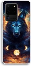 Case Company® - Hoesje geschikt voor Samsung Galaxy S20 Ultra hoesje - Wolf Dreamcatcher - Soft Cover Telefoonhoesje - Bescherming aan alle Kanten en Schermrand