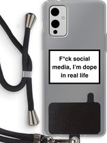 Case Company® - Hoesje met koord geschikt voor OnePlus 9 hoesje met Koord - I'm dope - Telefoonhoesje met Zwart Koord - Bescherming aan alle Kanten en Over de Schermrand