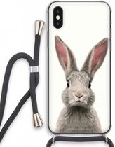 Case Company® - Hoesje met koord geschikt voor iPhone X hoesje met Koord - Daisy - Telefoonhoesje met Zwart Koord - Extra Bescherming aan alle Kanten en Over de Schermrand