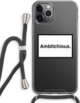 Case Company® - Hoesje met koord geschikt voor iPhone 11 Pro Max hoesje met Koord - Ambitchious - Telefoonhoesje met Zwart Koord - Extra Bescherming aan alle Kanten en Over de Schermrand