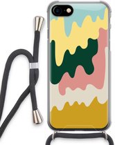 Case Company® - Hoesje met koord geschikt voor iPhone SE 2020 hoesje met Koord - Baar B - Telefoonhoesje met Zwart Koord - Extra Bescherming aan alle Kanten en Over de Schermrand