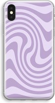 Case Company® - Hoesje geschikt voor iPhone X hoesje - Swirl Paars - Soft Cover Telefoonhoesje - Bescherming aan alle Kanten en Schermrand