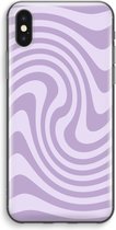 Case Company® - Hoesje geschikt voor iPhone XS Max hoesje - Swirl Paars - Soft Cover Telefoonhoesje - Bescherming aan alle Kanten en Schermrand