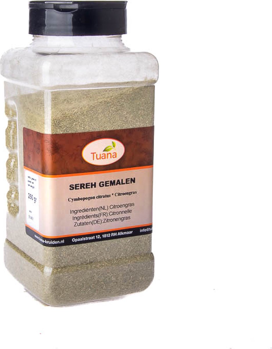 Goedkoopste Tuana Kruiden - Sereh (lemeongras) Gemalen - Strooibus 250 Gram - Kruiden Zonder Zout - GP0241