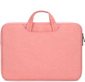 Laptoptas 15.4 inch - Laptophoes & Laptop Sleeve - met handvat en opbergvak - Roze