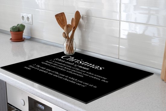 KitchenYeah® Inductie beschermer 70x52 cm - Kerst - Christmas definitie - Spreuken - Quotes - Kookplaataccessoires - Afdekplaat voor kookplaat - Inductiebeschermer - Inductiemat - Inductieplaat mat